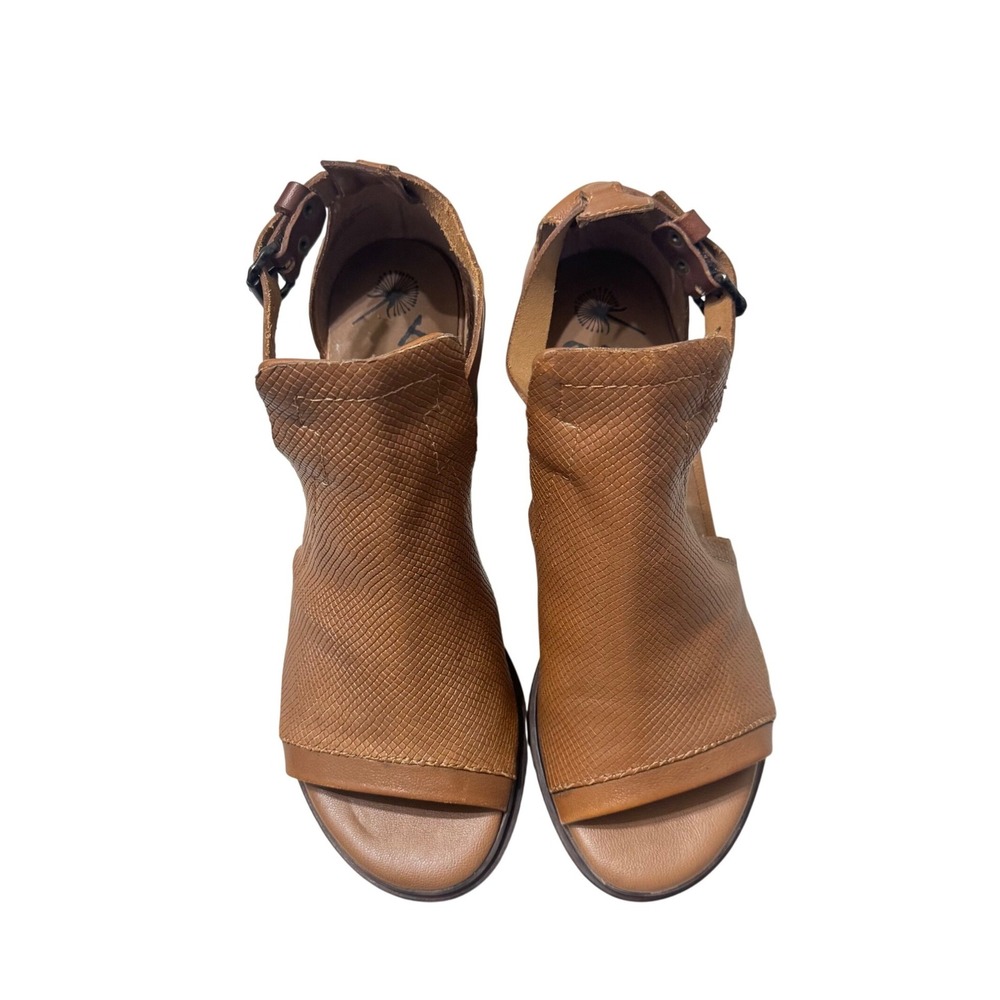 OTBT Metaphor Sandal Bootie Womens 7.5 Tan Block Heel Leather 7F848 - Picture 5 of 11